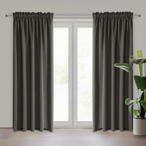 ZASŁONA GOTOWA D91 PARISA NA TAŚMIE 135 X 270 CM GRAFITOWY ZASŁONA GOTOWA D91 PARISA NA TAŚMIE 135 X 270 CM GRAFITOWY