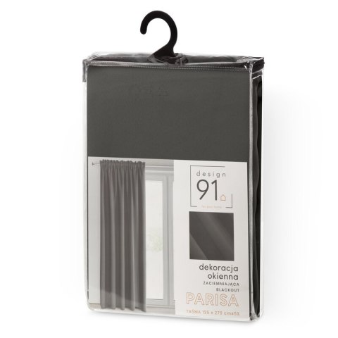ZASŁONA GOTOWA D91 PARISA NA TAŚMIE 135 X 270 CM GRAFITOWY ZASŁONA GOTOWA D91 PARISA NA TAŚMIE 135 X 270 CM GRAFITOWY
