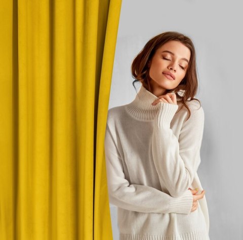 ZASŁONA GOTOWA MADLEN NA TAŚMIE 140 X 300 CM MUSZTARDOWY ZASŁONA GOTOWA MADLEN NA TAŚMIE 140 X 300 CM MUSZTARDOWY