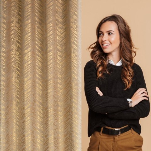 ZASŁONA GOTOWA SARA 140 X 250 CM CIEMNOBEŻOWY ZASŁONA GOTOWA SARA 140 X 250 CM CIEMNOBEŻOWY