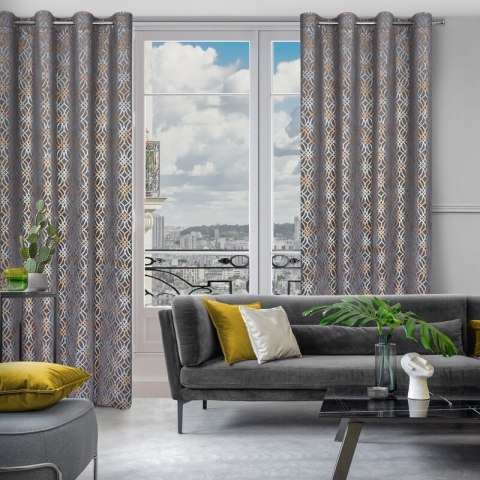 ZASŁONA GOTOWA ARETA 140 X 250 CM STALOWY ZASŁONA GOTOWA ARETA 140 X 250 CM STALOWY