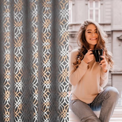 ZASŁONA GOTOWA ARETA 140 X 250 CM STALOWY ZASŁONA GOTOWA ARETA 140 X 250 CM STALOWY