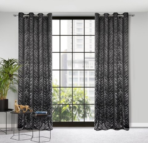 ZASŁONA GOTOWA SARA 140 X 250 CM CZARNY ZASŁONA GOTOWA SARA 140 X 250 CM CZARNY