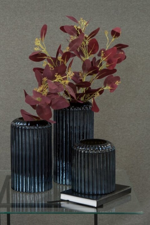 SZKLANY ŚWIECZNIK DEKORACYJNY NELA3 (01) FI 12 X 8 CM GRANATOWY SZKLANY ŚWIECZNIK DEKORACYJNY NELA3 (01) FI 12 X 8 CM GRANATOWY