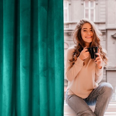 ZASŁONA GOTOWA D91 ROSA NA TAŚMIE 140 X 270 CM CIEMNOTURKUSOWY ZASŁONA GOTOWA D91 ROSA NA TAŚMIE 140 X 270 CM CIEMNOTURKUSOWY