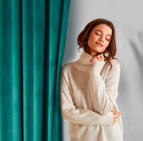 ZASŁONA GOTOWA D91 ROSA NA TAŚMIE 140 X 270 CM CIEMNOTURKUSOWY ZASŁONA GOTOWA D91 ROSA NA TAŚMIE 140 X 270 CM CIEMNOTURKUSOWY