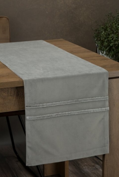 OBRUS GLEN 3 35 X 140 CM SREBRNY OBRUS GLEN 3 35 X 140 CM SREBRNY