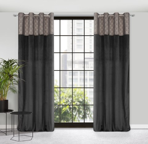ZASŁONA GOTOWA D91 AGNES 140 X 250 CM CZARNY ZASŁONA GOTOWA D91 AGNES 140 X 250 CM CZARNY