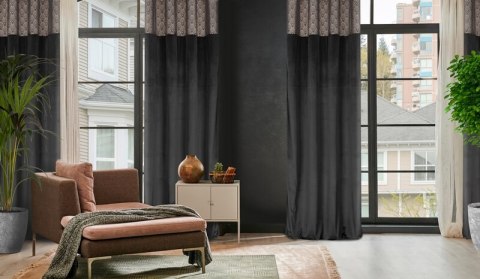 ZASŁONA GOTOWA D91 AGNES 140 X 250 CM CZARNY ZASŁONA GOTOWA D91 AGNES 140 X 250 CM CZARNY