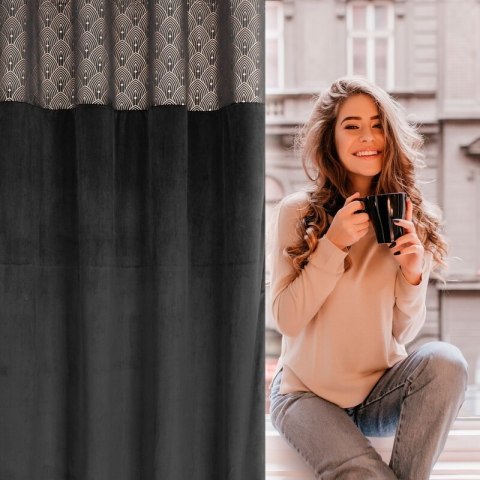 ZASŁONA GOTOWA D91 AGNES 140 X 250 CM CZARNY ZASŁONA GOTOWA D91 AGNES 140 X 250 CM CZARNY