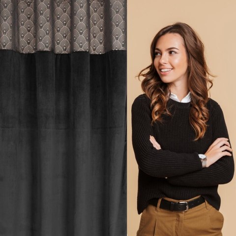 ZASŁONA GOTOWA D91 AGNES 140 X 250 CM CZARNY ZASŁONA GOTOWA D91 AGNES 140 X 250 CM CZARNY