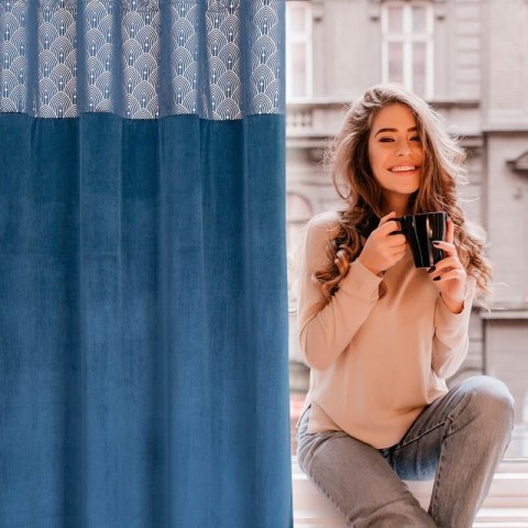 ZASŁONA GOTOWA D91 AGNES 140 X 250 CM GRANATOWY ZASŁONA GOTOWA D91 AGNES 140 X 250 CM GRANATOWY