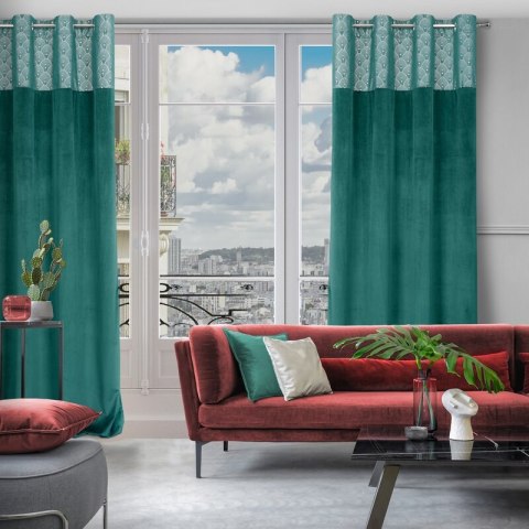 ZASŁONA GOTOWA D91 AGNES 140 X 250 CM TURKUSOWY ZASŁONA GOTOWA D91 AGNES 140 X 250 CM TURKUSOWY