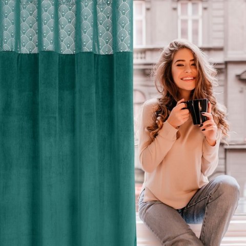 ZASŁONA GOTOWA D91 AGNES 140 X 250 CM TURKUSOWY ZASŁONA GOTOWA D91 AGNES 140 X 250 CM TURKUSOWY