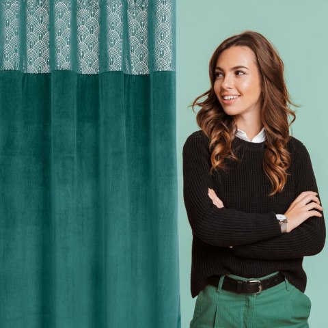 ZASŁONA GOTOWA D91 AGNES 140 X 250 CM TURKUSOWY ZASŁONA GOTOWA D91 AGNES 140 X 250 CM TURKUSOWY