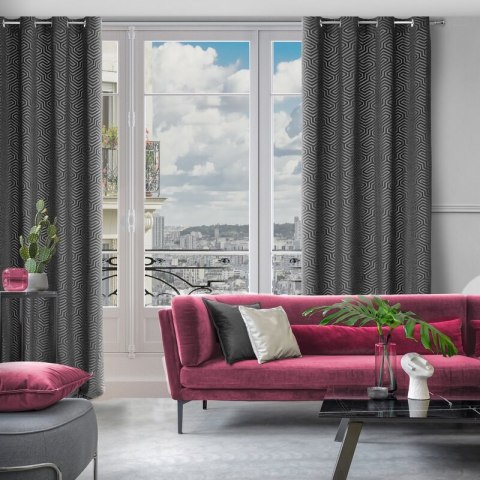 ZASŁONA GOTOWA INGA 140 X 250 CM CZARNY ZASŁONA GOTOWA INGA 140 X 250 CM CZARNY