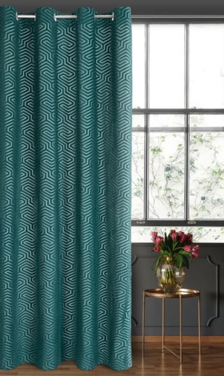 ZASŁONA GOTOWA INGA NA TAŚMIE 140 X 250 CM TURKUSOWY