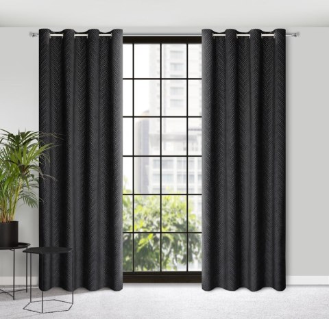 ZASŁONA GOTOWA ISLA 140 X 250 CM CZARNY ZASŁONA GOTOWA ISLA 140 X 250 CM CZARNY