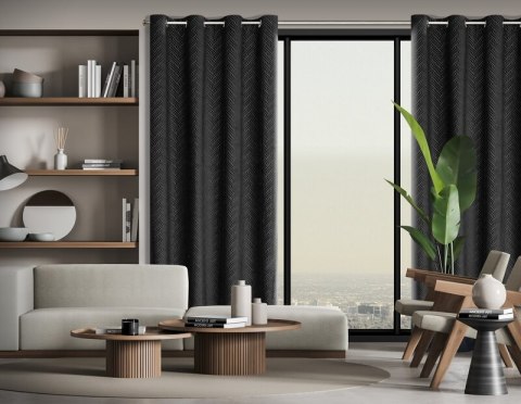 ZASŁONA GOTOWA ISLA 140 X 250 CM CZARNY ZASŁONA GOTOWA ISLA 140 X 250 CM CZARNY