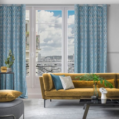 ZASŁONA GOTOWA LAURA 140 X 250 CM NIEBIESKI ZASŁONA GOTOWA LAURA 140 X 250 CM NIEBIESKI