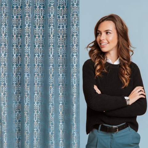 ZASŁONA GOTOWA LAURA 140 X 250 CM NIEBIESKI ZASŁONA GOTOWA LAURA 140 X 250 CM NIEBIESKI