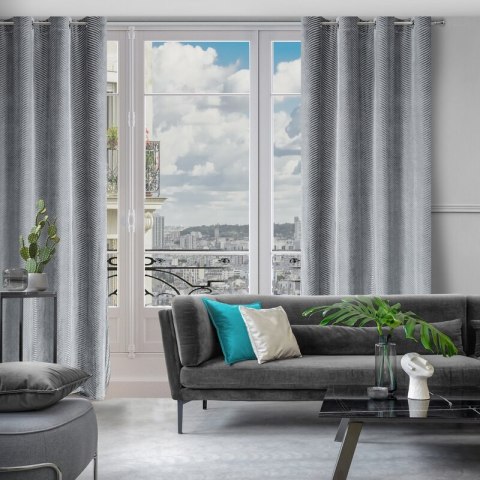 ZASŁONA GOTOWA LUSSI 140 X 250 CM STALOWY ZASŁONA GOTOWA LUSSI 140 X 250 CM STALOWY