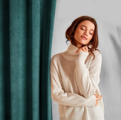 ZASŁONA GOTOWA ELIZA 140 X 250 CM CIEMNOMIĘTOWY ZASŁONA GOTOWA ELIZA 140 X 250 CM CIEMNOMIĘTOWY