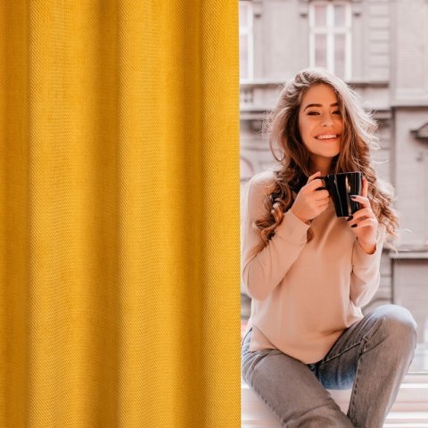 ZASŁONA GOTOWA ELIZA 140 X 250 CM MUSZTARDOWY ZASŁONA GOTOWA ELIZA 140 X 250 CM MUSZTARDOWY