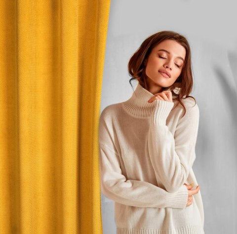 ZASŁONA GOTOWA ELIZA 140 X 250 CM MUSZTARDOWY ZASŁONA GOTOWA ELIZA 140 X 250 CM MUSZTARDOWY