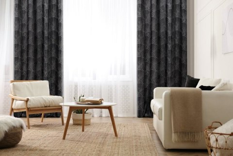 ZASŁONA GOTOWA GOJA 140 X 250 CM CZARNY ZASŁONA GOTOWA GOJA 140 X 250 CM CZARNY