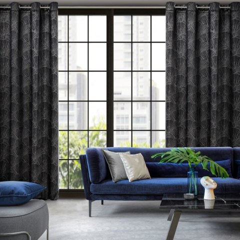 ZASŁONA GOTOWA GOJA 140 X 250 CM CZARNY ZASŁONA GOTOWA GOJA 140 X 250 CM CZARNY