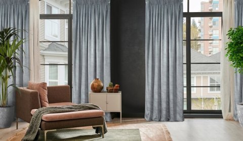 ZASŁONA GOTOWA RIVA NA TAŚMIE 140 X 270 CM STALOWY