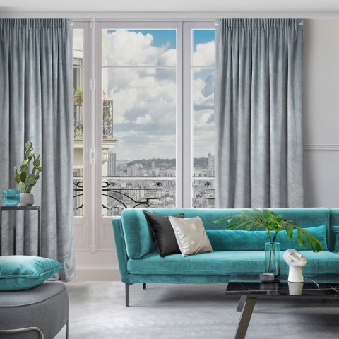 ZASŁONA GOTOWA RIVA NA TAŚMIE 140 X 270 CM STALOWY