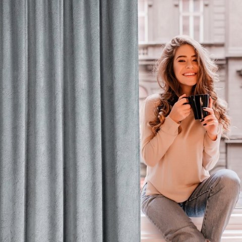 ZASŁONA GOTOWA RIVA NA TAŚMIE 140 X 270 CM STALOWY