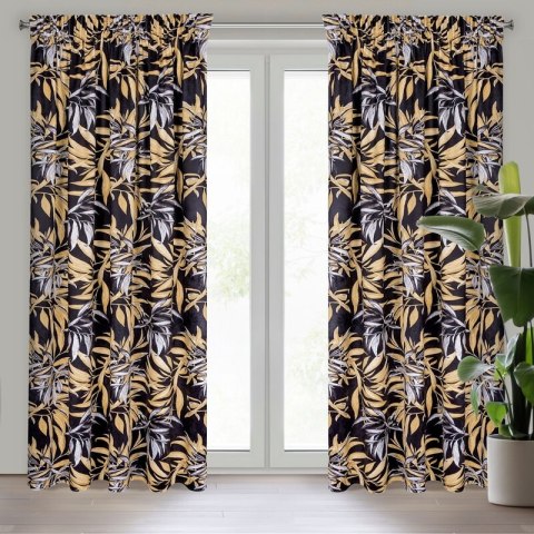 ZASŁONA GOTOWA ZOJA NA TAŚMIE 140 X 270 CM CZARNY ZASŁONA GOTOWA ZOJA NA TAŚMIE 140 X 270 CM CZARNY