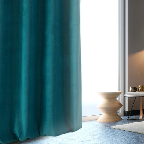 ZASŁONA GOTOWA MILO 140 X 250 CM CIEMNOTURKUSOWY ZASŁONA GOTOWA MILO 140 X 250 CM CIEMNOTURKUSOWY