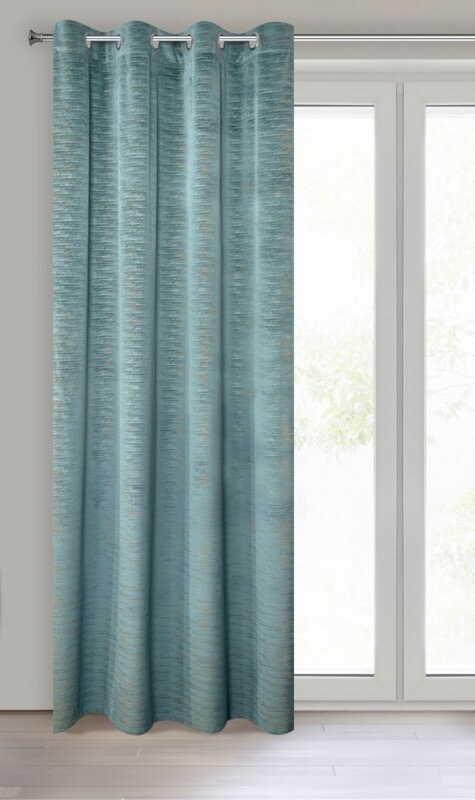 ZASŁONA GOTOWA ALUVIA 140 X 250 CM TURKUSOWY