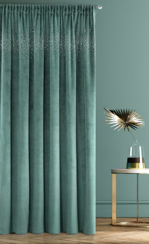 ZASŁONA GOTOWA AURORA NA TAŚMIE 140 X 270 CM CIEMNOTURKUSOWY