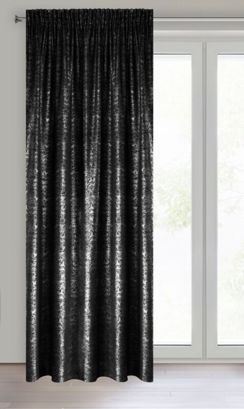 ZASŁONA GOTOWA D91 CYPR NA TAŚMIE 140 X 270 CM CZARNY