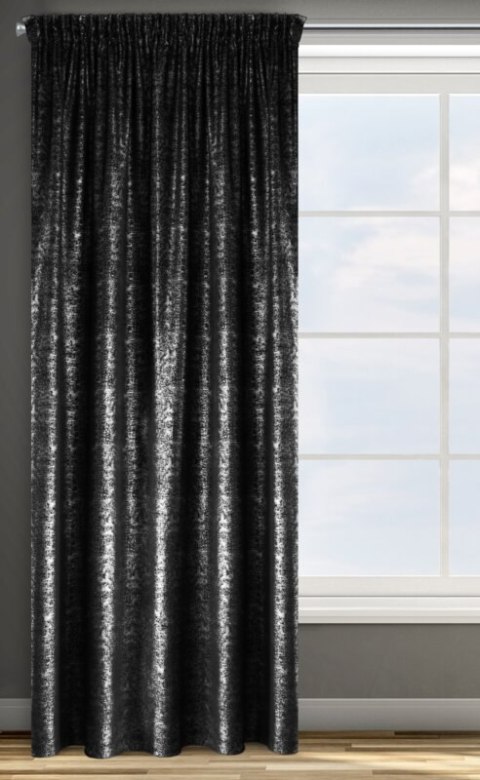 ZASŁONA GOTOWA D91 CYPR NA TAŚMIE 140 X 270 CM CZARNY