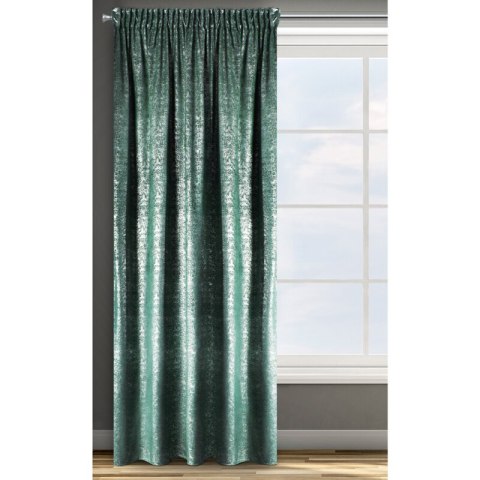 ZASŁONA GOTOWA D91 CYPR NA TAŚMIE 140 X 270 CM TURKUSOWY