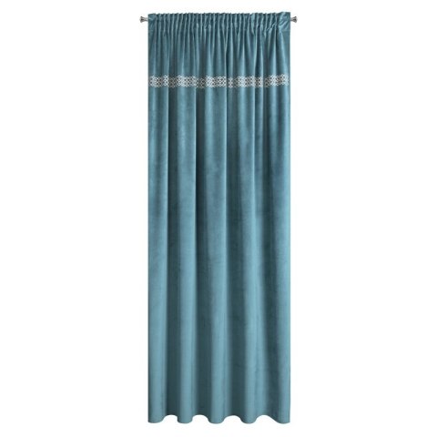 ZASŁONA GOTOWA JOVITA NA TAŚMIE 140 X 270 CM CIEMNOTURKUSOWY