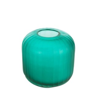 SZKLANY WAZON DEKORACYJNY CHIA (3) FI 17 X 16 CM TURKUSOWY