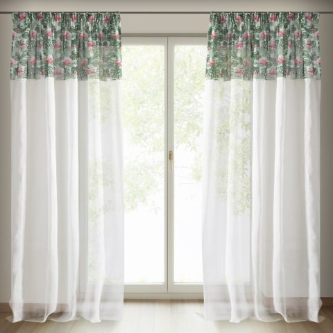 ZASŁONA GOTOWA BOTANIC NA TAŚMIE 140 X 250 CM BIAŁY