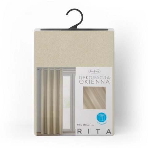 ZASŁONA GOTOWA RITA 140 X 250 CM CIEMNOBEŻOWY