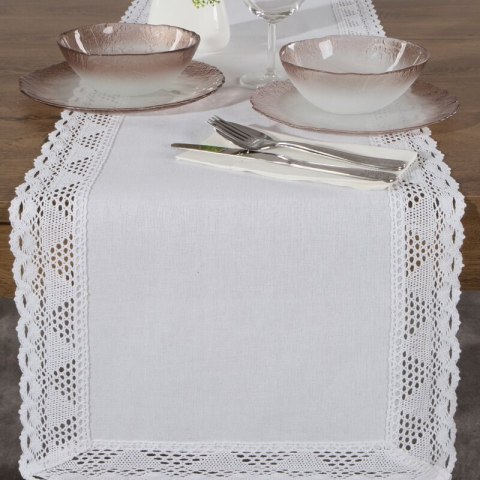 OBRUS NATALY 40 X 140 CM BIAŁY OBRUS NATALY 40 X 140 CM BIAŁY