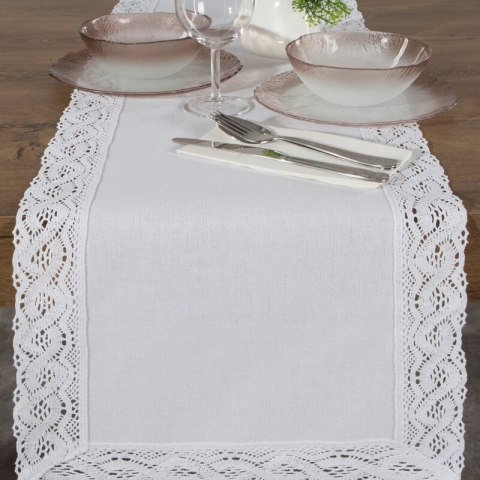 OBRUS SUSAN 40 X 140 CM BIAŁY OBRUS SUSAN 40 X 140 CM BIAŁY