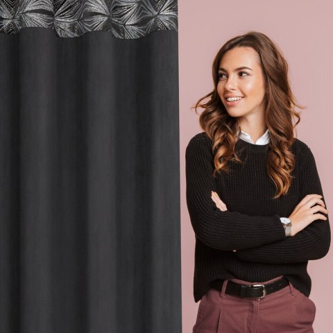 ZASŁONA GOTOWA ARIANA 140 X 250 CM CZARNY