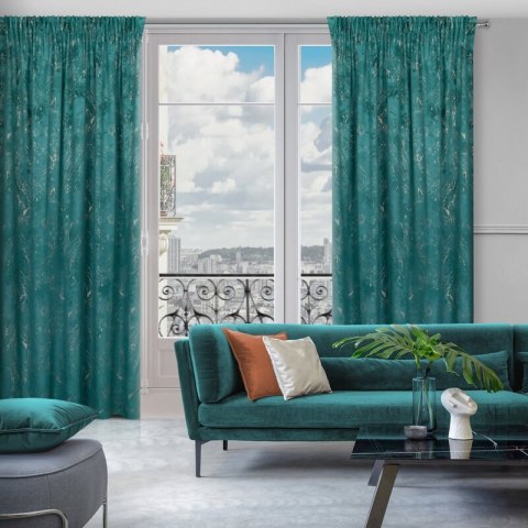 ZASŁONA GOTOWA NADIA NA TAŚMIE 140 X 300 CM CIEMNOTURKUSOWY