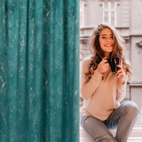 ZASŁONA GOTOWA NADIA NA TAŚMIE 140 X 300 CM CIEMNOTURKUSOWY